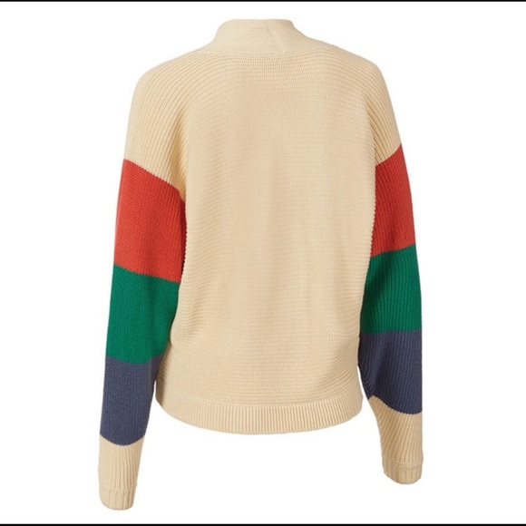 Cabi Trio Sweater in Ivory Red Green and Blue Size: M - Picture 3 of 4